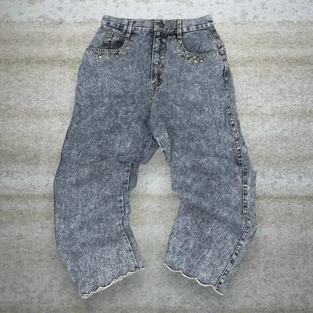 True Vintage 70s Jett Jeans Relaxed Fit Smoke Grey Wash Denim Made in USA - Picture 2 of 4